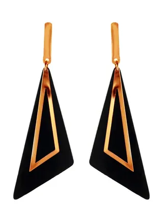 Alissa Geometric Triangle Bar Rhombus Multilayer Long Drop Dangle Earrings 