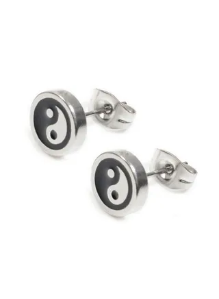Stainless Steel Yong Yang Stud Earrings 
