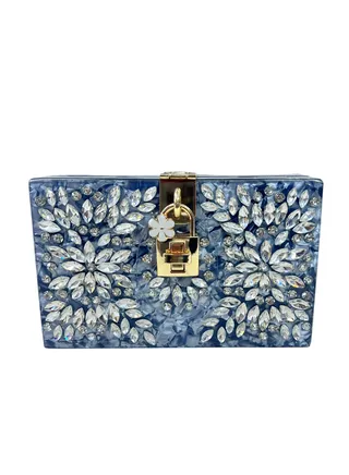 Square Shape Diamond Resin Clutch 