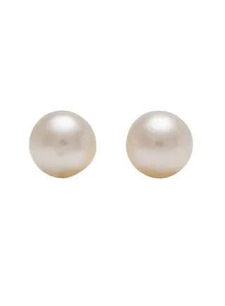 10MM White Pearl 24K Pure Gold Plated Ear Studs 
