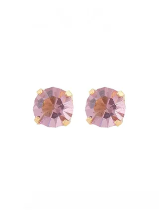 5MM June Alexandrite 24K Pure Gold Plated Ear Studs 