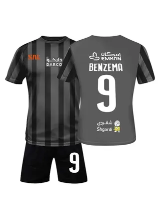 2023/2024 Benzema No.9 Ittihad JEDDAH Home Football Adult Mens Jersey Shirt Shorts Socks Adult Sizes Kid Gift Kit Set 