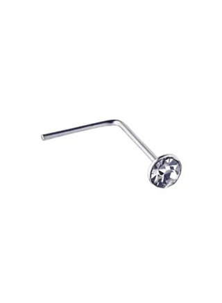 925 Sterling Silver Single Crystal Nose Stud 