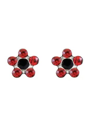 Daisy July Ruby Jet Allergy-Free Stainless Steel Ear Studs 