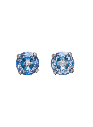 5MM Cubic Zirconia Neon Blue Allergy-Free Stainless Steel Ear Studs 