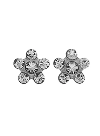Daisy April Crystal Allergy Free Stainless Steel Ear Studs 