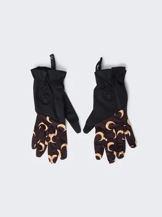 Color-block Moon Gloves Brown