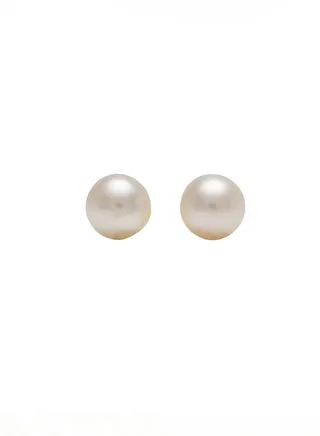 6MM White Pearl 24K Pure Gold Plated Ear Studs 