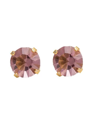 5MM June Alexandrite 24K Pure Gold Plated Ear Studs 