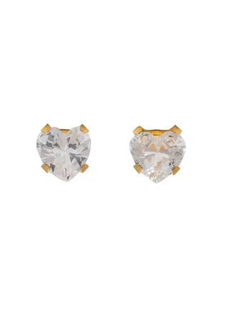 5*5MM Cubic Zirconia Heart Shape Ear Studs 