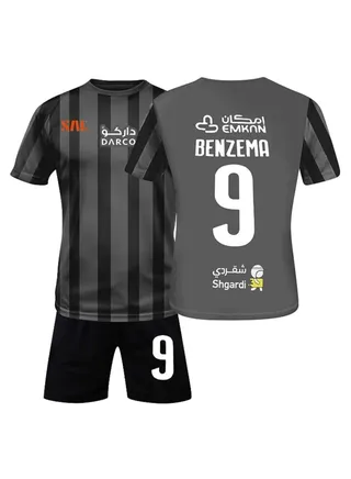 Soccer Jersey Kit for Adult/Children, 2023/24 Al Ittihad Jeddah Home Away Football Kit for Boys Jeddah Tracksuit Men's Training Shirts Shorts and Socks Activewear Kits for Men and Kids 