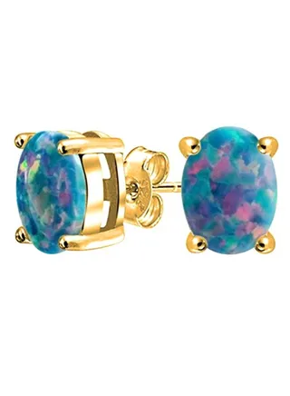 925 Sterling Silver Opal Studded Stud Earrings 