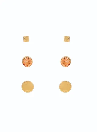 Set of 3 Studs Earrings 