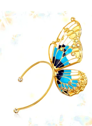Butterfly Wings Earrings Fairy Ear Cuff Elf Headpiece Elf Ear Clip Ear Hook Fairy Costume Headpiece Accessories Colorful Butterfly Dangle Earrings for Women Simulation Butterfly Wing Earrings 