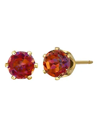 Round Cut Brass Stud Earrings 