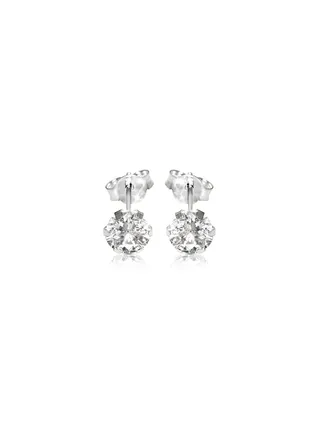 18 Karat Gold Cubic Zirconia Studded Earrings 