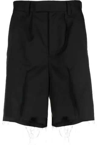 Frayed-Edge Tailored Shorts