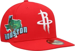 Men's New Era Red Houston Rockets Stateview 59FIFTY Fitted Hat