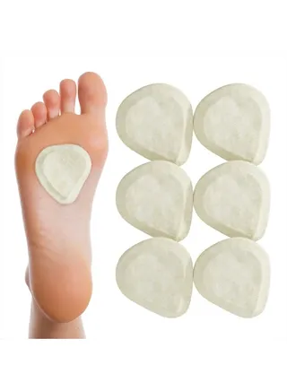 Metatarsal Felt Foot Pad Skived Cut (1/4" Thick) - 6 Pairs (12 Pieces) 