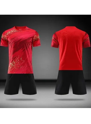 2-pieces Breathable and lightweight Men's And Women's Football Shirt 