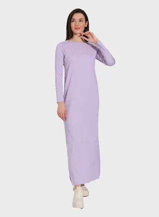 Ribbed Crew Neck Dress 