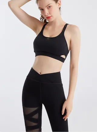 Yoga Exercise Fitness Running Bra Black 