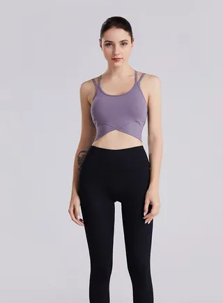 Yoga Exercise Fitness Running Bra Purple 