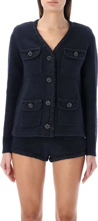 Self-Portrait V-Neck Knitted Cardigan