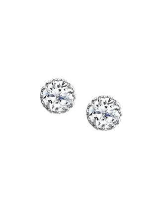 925 Sterling Silver Cubic Zirconia Studded Stud Earrings 