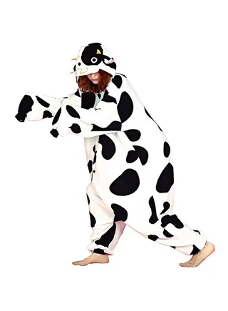 Cow Themed Onesie Black/White 