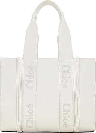 Chloe Woody Tote Bag in White