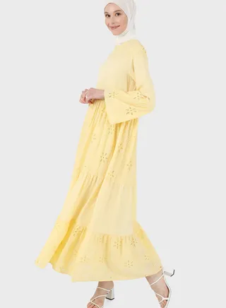 Open Work Tiered Dress 