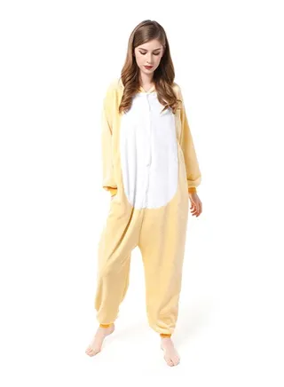 Cute Rilakkuma Comfy Onesie Pajamas Yellow 