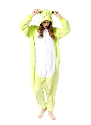 Frog Shaped Comfy Onesie Pajamas Green 