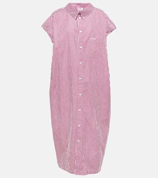 Striped cotton shirt dress