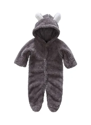 Long Sleeve Hooded Climbing Romper Suits Grey 