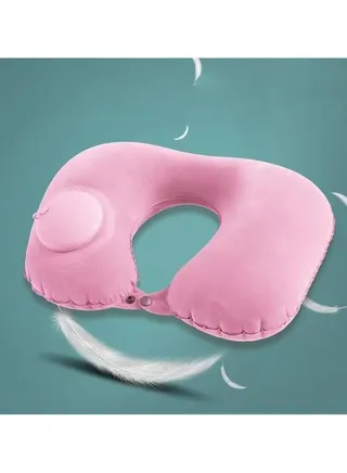 U Shape Inflatable Travel Pillow Portable Air Cushion Neck Support Comfortable Sleeping Press to Inflate 