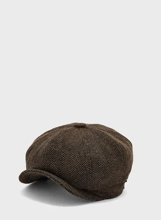Herringbone Baker Boy Winter Cap