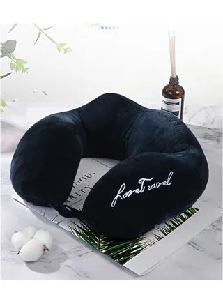 Travel Pillow Memory Foam Neck Pillow Airplane Neck Pillow Neck & Head Support Pillow with Storage Bag Suitable for Sleeping Rest(Dark Blue) 