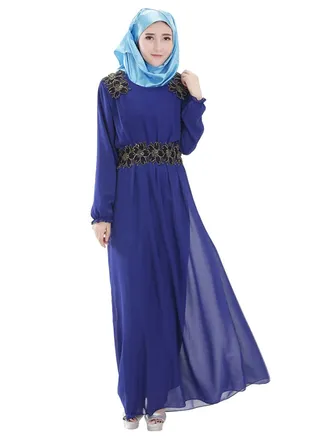 Floral Patch Detail Maxi Dress Sapphire 