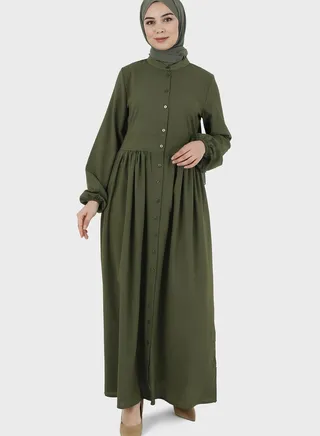 Pocket Detail Button Down Dress 