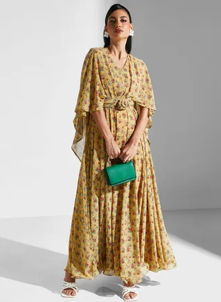 Floral Print Belted Dress 