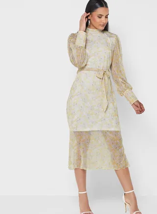 Printed High Low Dress 