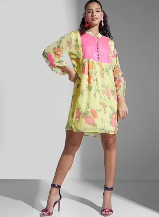 Floral Printed Tunic Dress