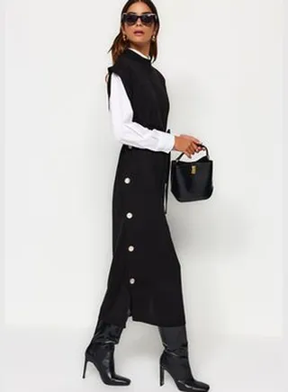 Black Plain Thessaloniki Knitwear TCTAW24UV00038