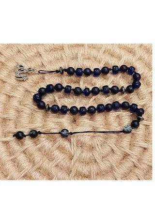 Rosary 33 beads of shiny black beads and can be used as a car mirror pendant 