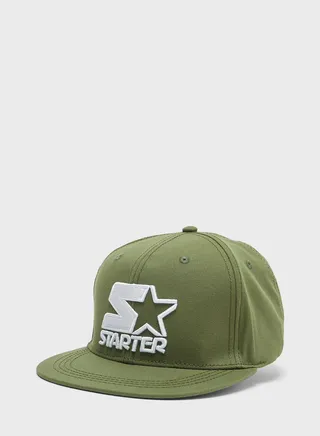 Embroidered Striped Flat  Cap