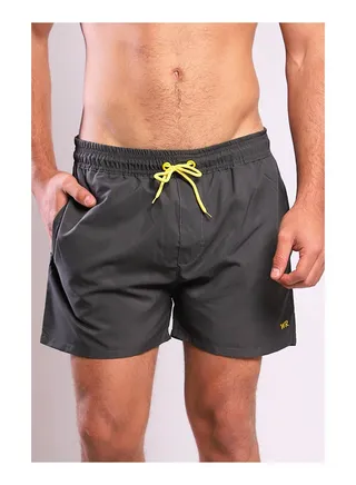Plain Basic Mid-Rise Swim Shorts 