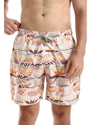 Side Pockets Self Patterned Board Shorts 