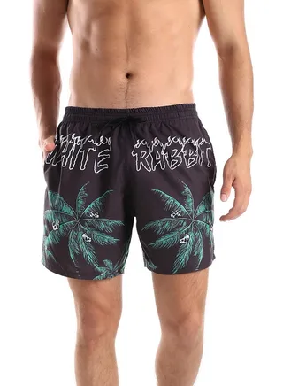 Polyester Elastic Waist  Swim Short 